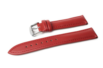 Leather watch strap