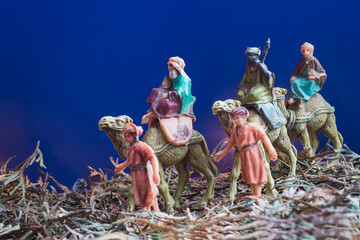 Fototapeta na wymiar Three Wise Men Camel Travel Desert Bethlehem Concept, three magic kings