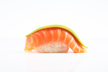 Far east food sushi on white background