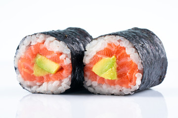 Far east food sushi on white background