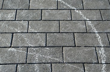 chalk drawing on paving slabs