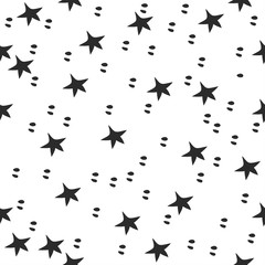Seamless Pattern With Stars. Scandinavian Style.