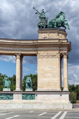 Fototapeta na wymiar Budapest, Hungary. Heroes' Square, Hosok Tere or Millennium Monument