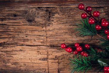 christmas concept on old wooden