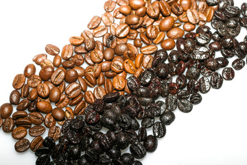 Coffee beans, prepared from natural roast and roasted