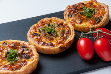 Homemade pies for breakfast. Fresh bakery Closeup