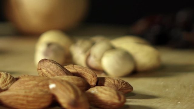 nuts on a wooden stand rotates 360 degrees.
