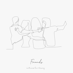 continuous line drawing. friends. simple vector illustration. friends concept hand drawing sketch line.