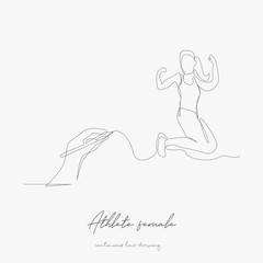 continuous line drawing. athlete female. simple vector illustration. athlete female concept hand drawing sketch line.
