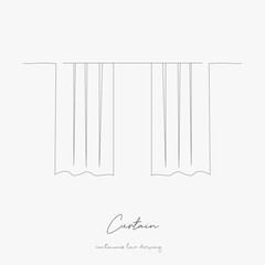 continuous line drawing. curtain. simple vector illustration. curtain concept hand drawing sketch line.