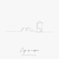 continuous line drawing. cup of coffee. simple vector illustration. cup of coffee concept hand drawing sketch line.
