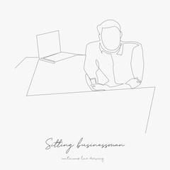 continuous line drawing. sitting businessman with tablet. simple vector illustration. sitting businessman with tablet concept hand drawing sketch line.