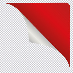 red corner banner design element isolated on transparent background