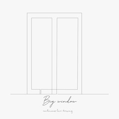 continuous line drawing. big window. simple vector illustration. big window concept hand drawing sketch line.