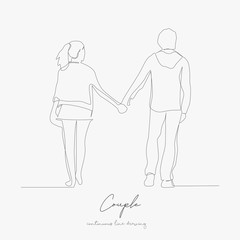 continuous line drawing. couple. simple vector illustration. couple concept hand drawing sketch line.