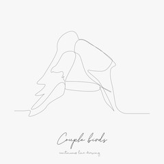 continuous line drawing. couple birds. simple vector illustration. couple birds concept hand drawing sketch line.
