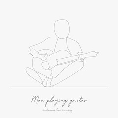 continuous line drawing. man playing guitar. simple vector illustration. man playing guitar concept hand drawing sketch line.