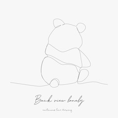 continuous line drawing. back view lonely panda. simple vector illustration. back view lonely panda concept hand drawing sketch line.