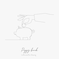 continuous line drawing. piggy bank. simple vector illustration. piggy bank concept hand drawing sketch line.