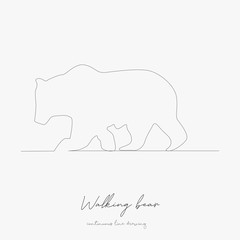 continuous line drawing. walking bear. simple vector illustration. walking bear concept hand drawing sketch line.