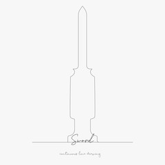 continuous line drawing. sword. simple vector illustration. sword concept hand drawing sketch line.