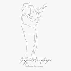 continuous line drawing. jazz music player. simple vector illustration. jazz music player concept hand drawing sketch line.