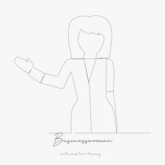 continuous line drawing. businesswoman. simple vector illustration. businesswoman concept hand drawing sketch line.