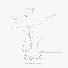 continuous line drawing. bodybuilder. simple vector illustration. bodybuilder concept hand drawing sketch line.