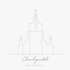 continuous line drawing. church painted. simple vector illustration. church painted concept hand drawing sketch line.