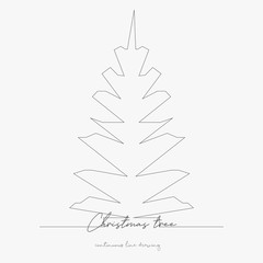 continuous line drawing. christmas tree. simple vector illustration. christmas tree concept hand drawing sketch line.