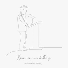continuous line drawing. businessman talking. simple vector illustration. businessman talking concept hand drawing sketch line.