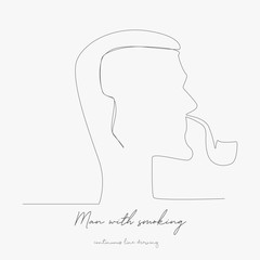continuous line drawing. man with smoking pipe. simple vector illustration. man with smoking pipe concept hand drawing sketch line.