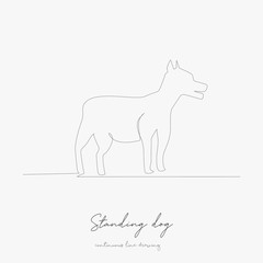 Fototapeta premium continuous line drawing. standing dog. simple vector illustration. standing dog concept hand drawing sketch line.