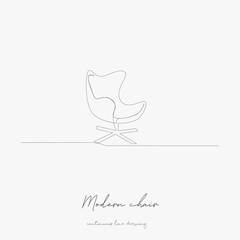 Obraz premium continuous line drawing. modern chair. simple vector illustration. modern chair concept hand drawing sketch line.