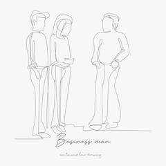 continuous line drawing. business man. simple vector illustration. business man concept hand drawing sketch line.