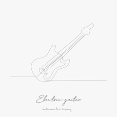 Obraz premium continuous line drawing. electric guitar. simple vector illustration. electric guitar concept hand drawing sketch line.