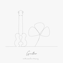 continuous line drawing. guitar. simple vector illustration. guitar concept hand drawing sketch line.