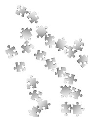 Game brainteaser jigsaw puzzle metallic silver 
