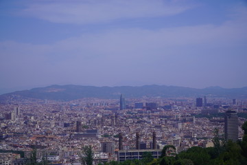 Aerial view of Barcelona Spain