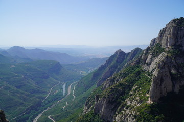 View of mountains in Montserrat Spain