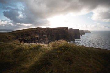 Cliffs of Moher with sunshine