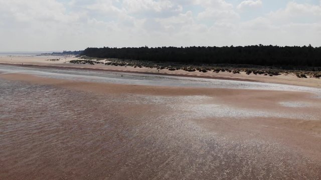 Beach & Woodlands, North Norfolk Aerial Landscape, Slow Rise