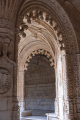 Obraz premium Archways in an old monastery in Portugal,vertical 