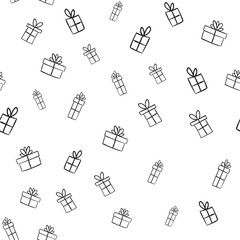 Christmas gifts seamless pattern. Doodle illustrations texture. Xmas presents.