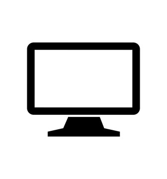 Computer monitor screen vector icon isolated on white