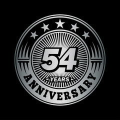 Fototapeta premium 54 years anniversary celebration logo design. Vector and illustration.