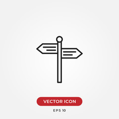 Signpost vector icon in modern design style for web site and mobile app