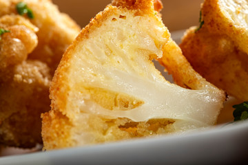 Cauliflower fried on plate