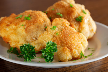 cauliflower fried on plate