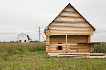 The street in the cottage settlement under construction